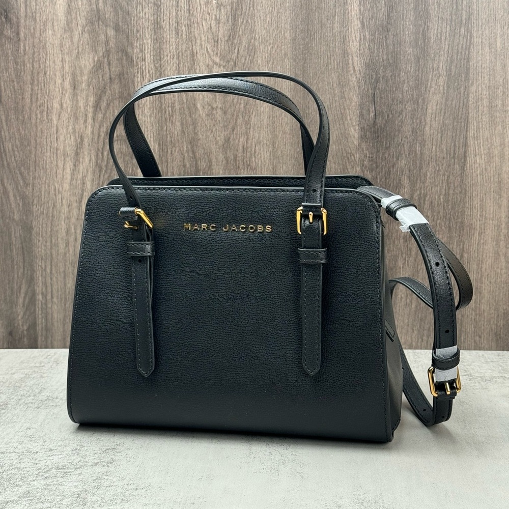 NWT Marc Jacobs Little Big Shot Leather Top Handle Bag Black M0016671